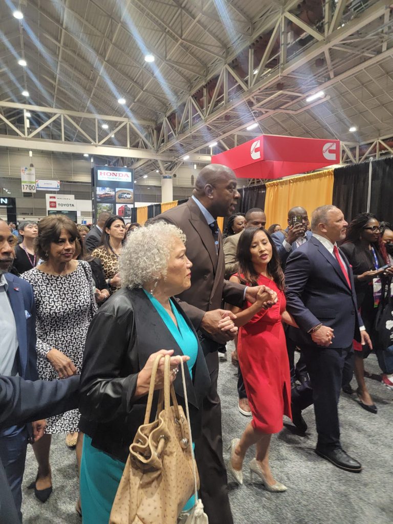 The Key Portfolio holders at NMSDC: Ms. Ying McGuire, CEO and President of NMSDC & Mr. Earvin "Magic" Johnson at the event